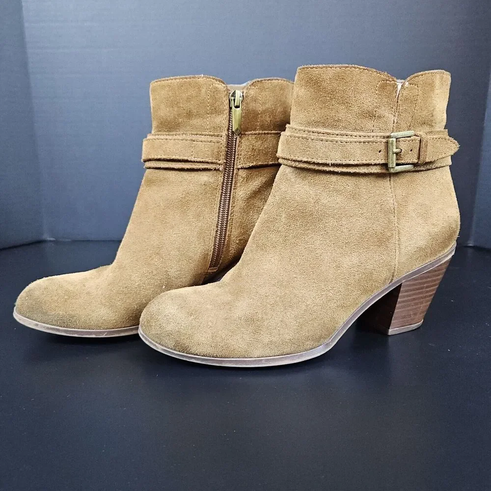 Sam Edelman Women's Suede Booties‎ Lynne Size US 8.5M 8 1/2M Brown Ankle Boots